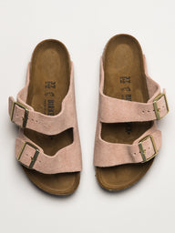 WOMENS BIRKENSTOCK ARIZONA SUEDE SANDALS - LIGHT ROSE
