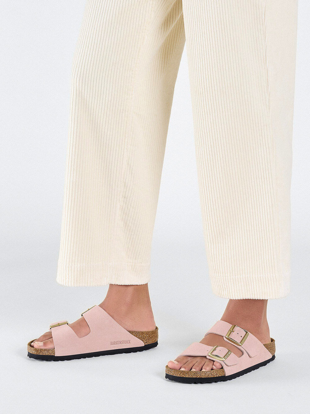 WOMENS BIRKENSTOCK ARIZONA SUEDE SANDALS - LIGHT ROSE