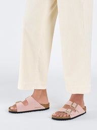 WOMENS BIRKENSTOCK ARIZONA SUEDE SANDALS - LIGHT ROSE