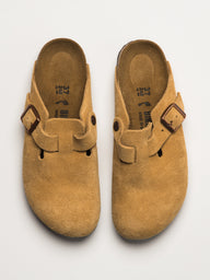 WOMENS BIRKENSTOCK BOSTON SUEDE CLOG - LATTE CREAM