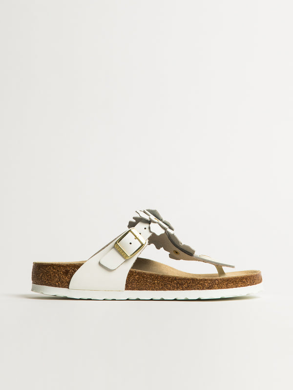 BIRKENSTOCK WOMENS BIRKENSTOCK GIZEH FLOWER LEATHER SANDALS - WHITE - Blackwell Supply Co.