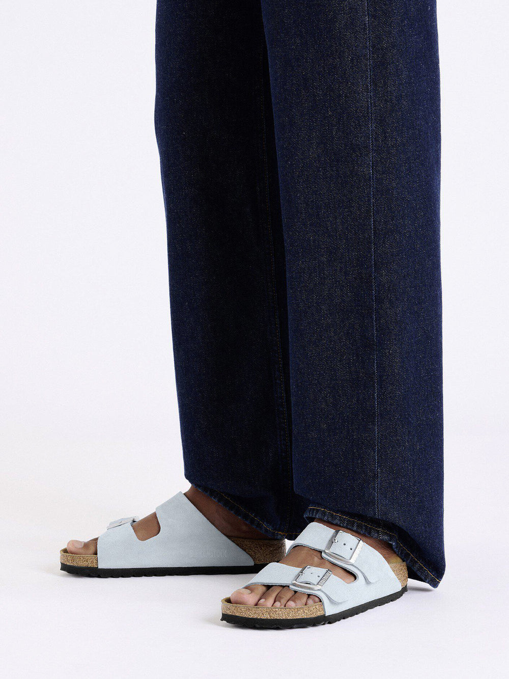 WOMENS BIRKENSTOCK ARIZONA SUEDE SANDALS - BABY BLUE